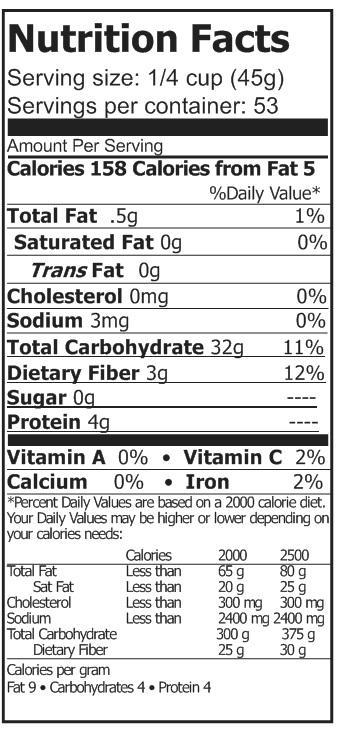 basmati white rice nutrition
