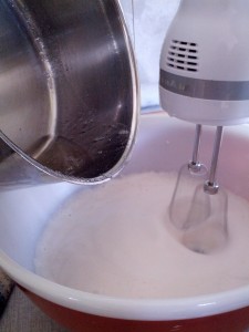 mix sugar mixture with the egg whites