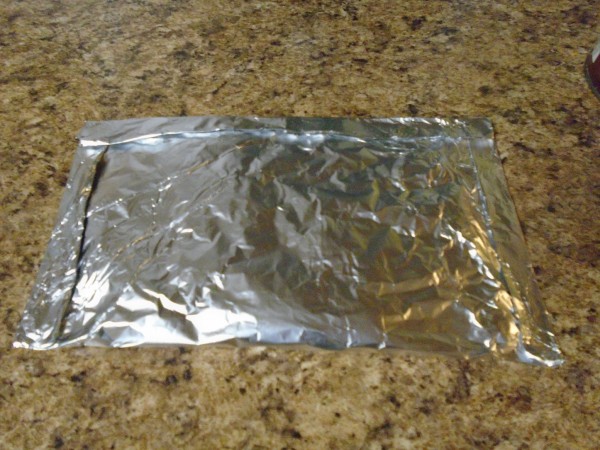 fold the foil so seams are on the top