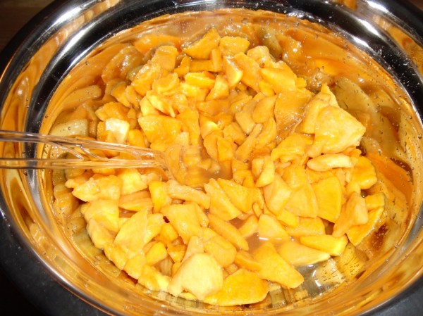 reconstitute the freeze dried peaches