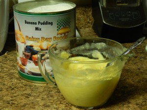 mix the banana pudding