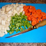 chop up fresh vegetables