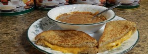 Tomato Basil Soup with Grilled Cheese Sandwich