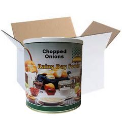 Dehdyrated onions in #10 case from Rainy Day Foods