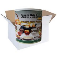 Freeze dried apple dices in a case of 6 #2.5 cans