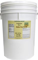 Par Boiled rice in a super pail for Rainy Day Foods 42 lbs.