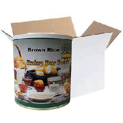 Rainy Day Foods brown rice in case of 6 #10 cans
