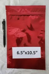 Mylar Bags, Red, 6.5"x10.5" with zip lock
