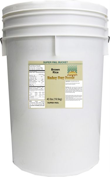 Rainy Day Foods a division of Walton Feed Brown Rice 43 lb 6 gal SP