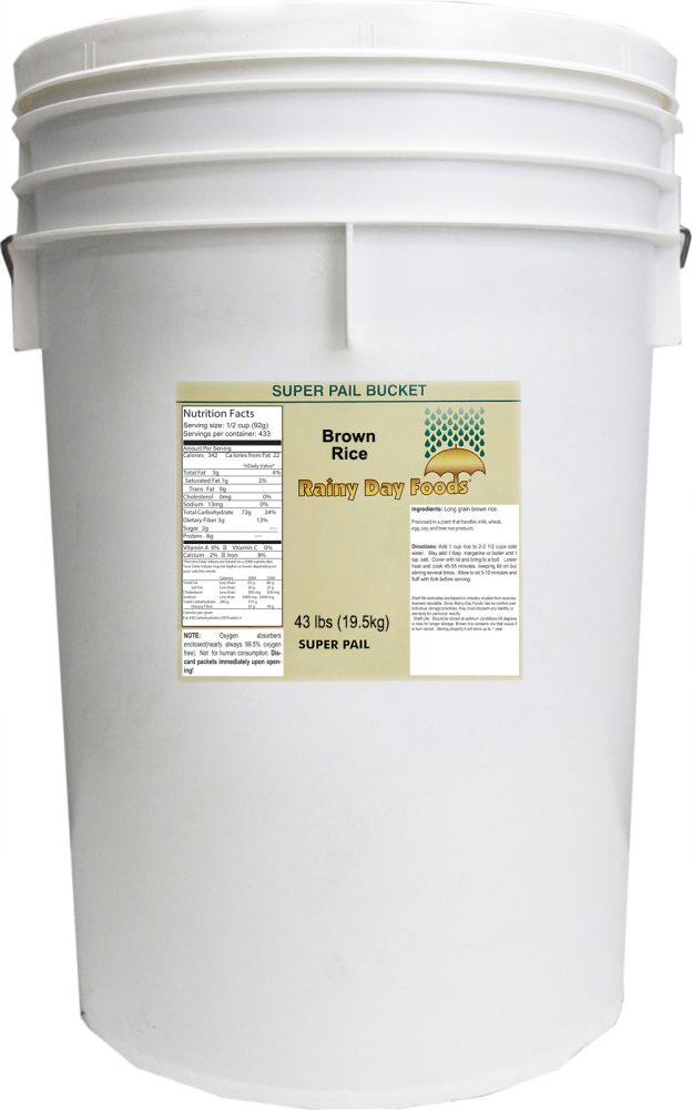 Rainy Day Foods A Division Of Walton Feed Brown Rice 43 Lb 6 Gal Sp