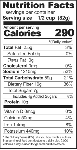 enchilada beans and rice nutrition